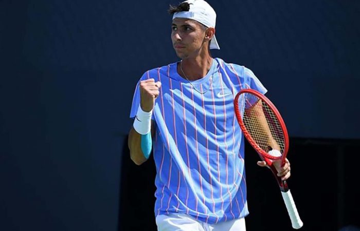 BACK IN ACTION: Alexei Popyrin competing in the Ultimate Tennis Showdown in France. 