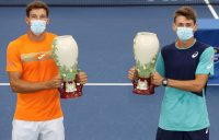 CHAMPIONS: Spain's Pablo Carreno Busta and Australia's Alex de Minaur with their trophies. Picture: Getty Images