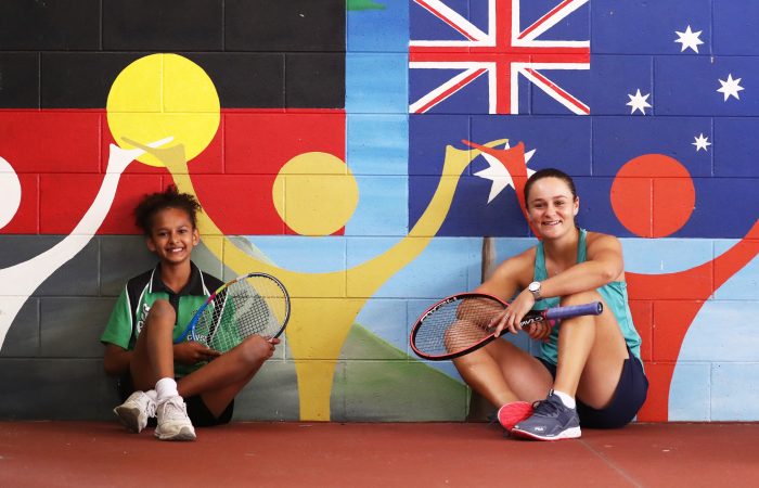 Tennis player Ash Barty visits Edge Hill State School in Cairns ,Queensland Australia July 31 2020.
Photograph : Jason O'Brien / Tennis Australia