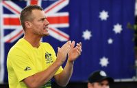 Lleyton Hewitt at a Davis Cup tie in Adelaide in March. Picture: Getty Images