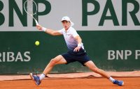BIG WIN: Marc Polmans stretches for a forehand during his first round win at Roland Garros. Picture: Getty Images