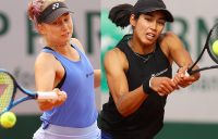 OUT: Daria Gavrilova and Astra Sharma during their second round losses at Roland Garros. Pictures: Getty Images