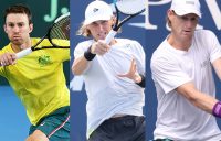 Australians John Peers, Max Purcell and Luke Saville are all currently ranked inside the world's top 40 in doubles. Pictures: Getty Images