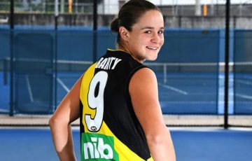 Ash Barty is a passionate Richmond supporter. Picture: Twitter