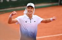 WINNER: Marc Polmans celebrates his first round victory at Roland Garros. Picture: Getty Images