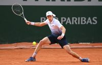 FOCUSED: Marc Polmans slides to a forehand during his second round match at Roland Garros. Picture: Getty Images