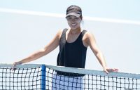 REASON TO SMILE: Lizette Cabrera during an Australian Open practice session this week. Picture: Scott Barbour, Tennis Australia