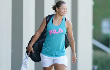 World No.1 Ash Barty ahead of a practice session in Melbourne. 