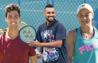 READY: Thanasi Kokkinakis, Nick Kyrgios and Ash Barty will compete at the Melbourne Summer Series this week. Pictures: Tennis Australia