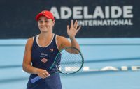 Ash Barty thanks the crowd during last year's Adelaide International. Picture: Getty Images