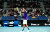 A courageous Nick Kyrgios has saved two match points to win his second-round match at Australian Open 2021. Picture: Tennis Australia