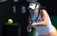 Kimberly Birrell in action during her second-round win today at the Melbourne Summer Series. Picture: Tennis Australia