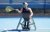 Dylan Alcott on the practice court. Picture: Tennis Australia