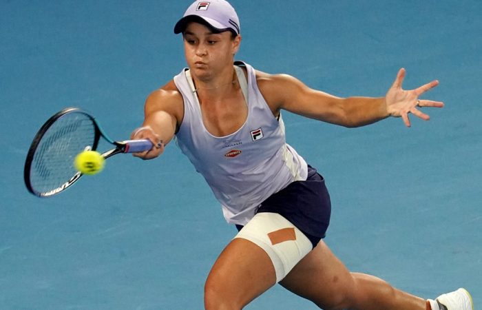 Ash Barty during her fourth-round win at Australian Open 2021. Picture: Tennis Australia