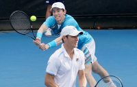 Matthew Ebden, front, and John-Patrick Smith during their men's doubles quarterfinal at Australian Open 2021. Picture: Tennis Australia
