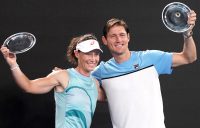 FINALISTS: Sam Stosur and Matt Ebden after the Australian Open 2021 mixed doubles final. Picture: Tennis Australia