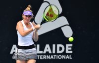 Storm Sanders in action at the Adelaide International. Picture: Tennis Australia