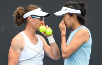 Sam Stosur and Zhang Shuai at the Melbourne Summer Series. Picture: Tennis Australia