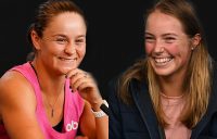 Ash Barty and Olivia Gadecki speaking to media this week. Pictures: Tennis Australia