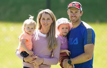 John Peers with wife Danielle and daughters Elli and Harper