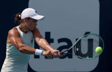 Ash Barty in action at the Miami Open. Picture: Getty Images