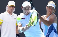 Marc Polmans, Aleksandar Vukic and Ellen Perez continue their Roland Garros qualifying campaigns tonight. Pictures: Tennis Australia