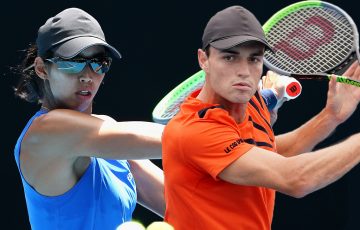 WILDCARDS: Australians Astra Sharma and Chris O'Connell will contest the Roland Garros main draw in 2021. Pictures: Tennis Australia