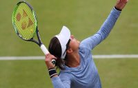 Australian Arina Rodionova serves during last week's Nottingham final. Picture: Getty Images