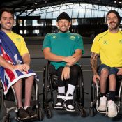 Martyn Dunn, Dylan Alcott and Heath Davidson are preparing to contest the Paralympics in Tokyo; picture - Fiona Hamilton