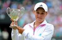 Ash Barty with her Wimbledon 2011 girls' singles title. Picture: Getty Images
