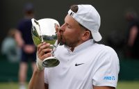 Dylan Alcott with his Wimbledon title. Picture: Getty Images