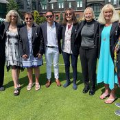 Original 9 members are inducted into the International Tennis Hall of Fame at Newport; photo supplied 