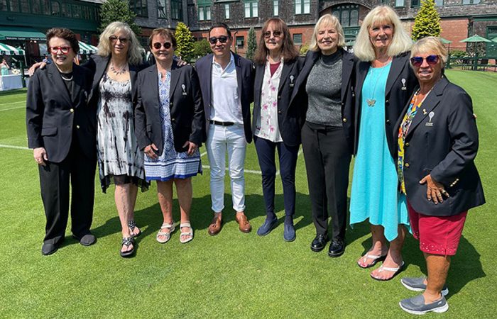 Original 9 members are inducted into the International Tennis Hall of Fame at Newport; photo supplied 