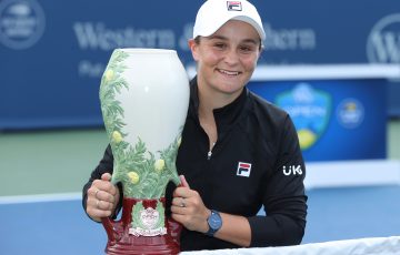 CHAMPION: Ash Barty with her Cincinnati trophy. Picture: Getty Images