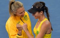 Australian captain Alicia Molik with Ajla Tomljanovic. Picture: Getty Images