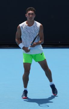 James McCabe (AUS) in action during the 2023 Australian Open Qualifiers at Melbourne Park on Monday, January 9th, 2023. MANDATORY PHOTO CREDIT Tennis Australia/Mark Dadswell