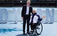 Tennis Australia CEO Craig Tiley and world No.1 Dylan Alcott at Melbourne Park.