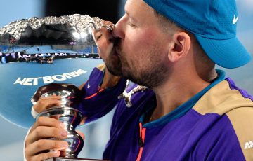 Dylan Alcott celebrates his quad wheelchair singles victory at Australian Open 2021. Picture: Getty Images