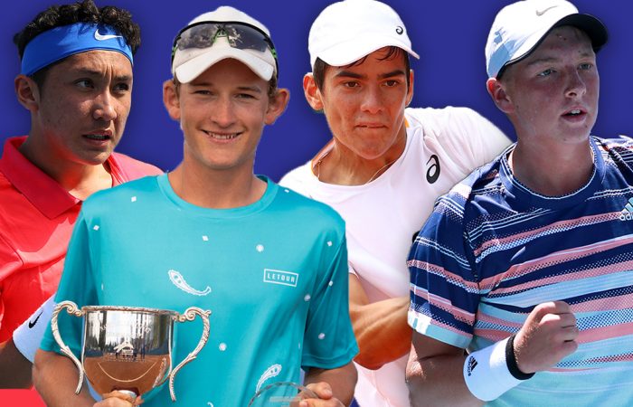 RISING STARS: James McCabe, Charlie Camus, Philip Sekulic and Edward Winter are nominated for Male Junior Athlete of the Year at the 2021 Australian Tennis Awards.