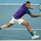 Nick Kyrgios in action at Australian Open 2021 
