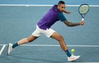 Nick Kyrgios in action at Australian Open 2021