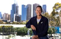 A happy and relaxed Sam Stosur at Melbourne Park. Picture: Tennis Australia