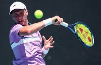 Edward Winter in action during Australian Open 2022 qualifying. Picture: Tennis Australia