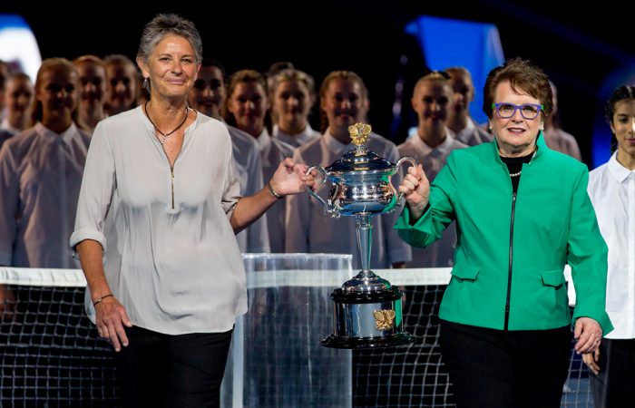 Chris O'Neil with Billie Jean King at Australian Open 2018; Getty Images 
