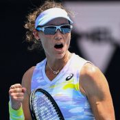 Sam Stosur claims a three-set win at AO 2022; Getty Images 