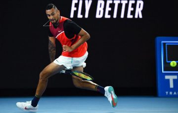 Nick Kyrgios competes at the Australian Open; Getty Images 