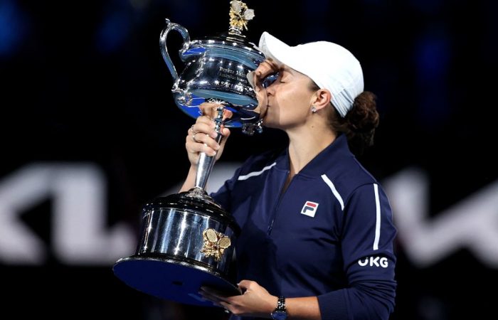 Ash Barty with her AO 2022 title. Picture: Getty Images