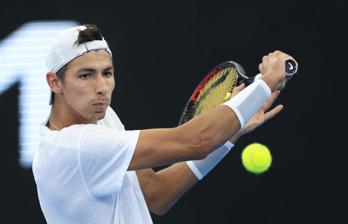 Alexei Popyrin in action at the Sydney Tennis Classic. Picture: Getty Images