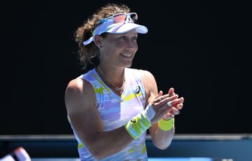 Sam Stosur says farewell at AO 2022. Picture: Getty Images