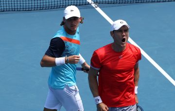 Max Purcell and Matt Ebden at AO 2022. Picture: Getty Images